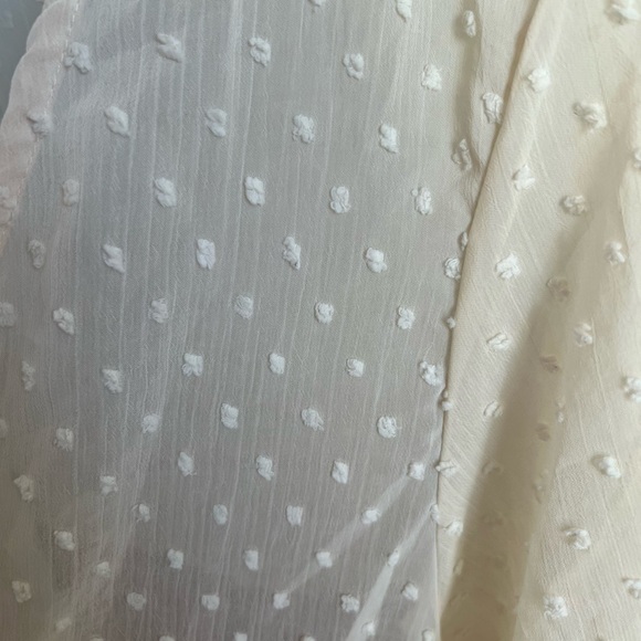 Emery Rose Sheer Pink and Cream Open Cardigan Textured Short Sleeves 2X - Picture 5 of 8